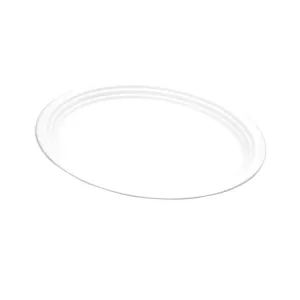 Assiettes ovale Ø31cm bagasse blanche biodégradable